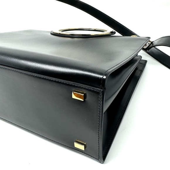 Celine 2-Way Black Leather Smooth Crossbody Top Handle Bag - Quiet Luxury - Picture 5 of 15